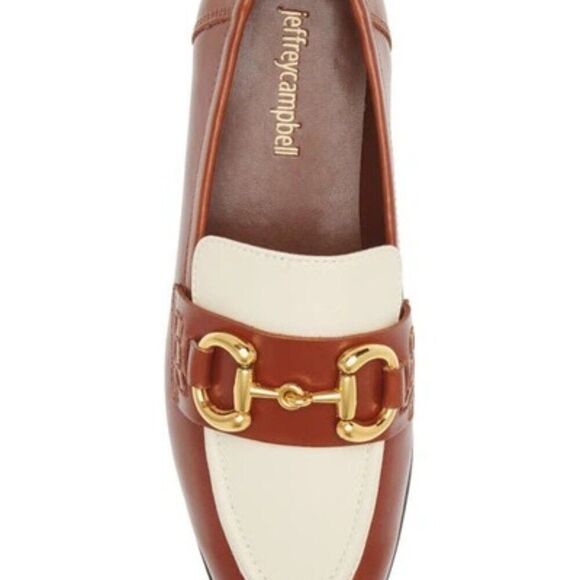 Jeffrey Campbell Velviteen Bit Loafer in Tan/Bone 10/M NWT - Picture 3 of 5